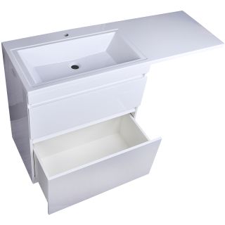 Тумба под раковину Style Line Даллас Люкс Plus 140 L СС-00002385 подвесная белый